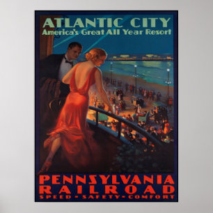 Atlantic City Balcony View 1935 Poster