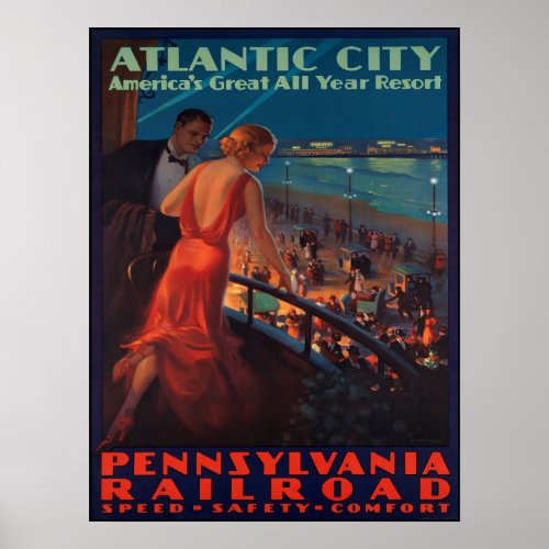 Atlantic City Balcony View 1935 Poster