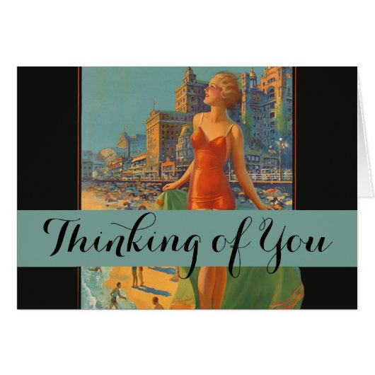 Atlantic City Beach Beauty Vintage Artwork (Front Horizontal)