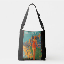 Atlantic City Beach Beauty Vintage Artwork Crossbody Bag