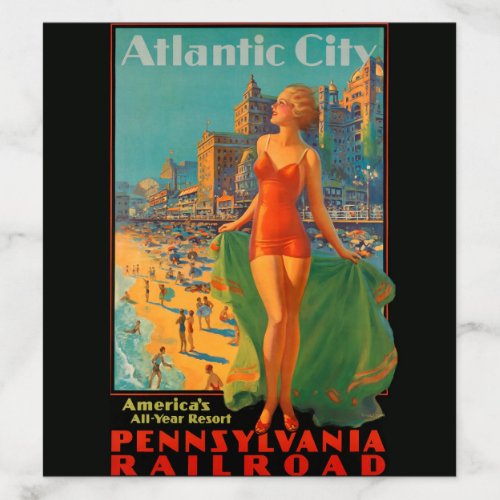 Atlantic City Beach Beauty Vintage Artwork Envelope Liner