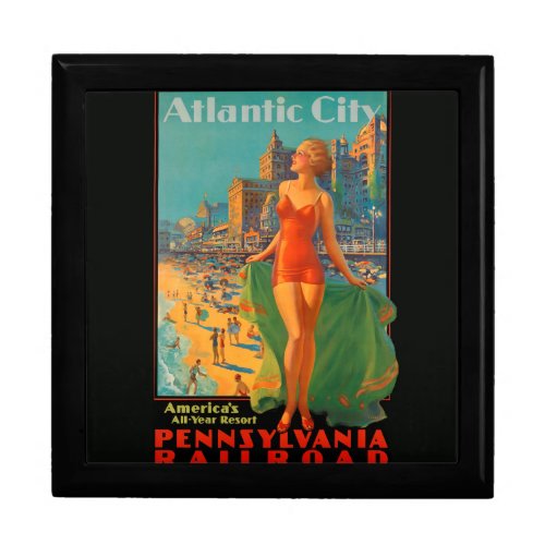 Atlantic City Beach Beauty Vintage Artwork Gift Box