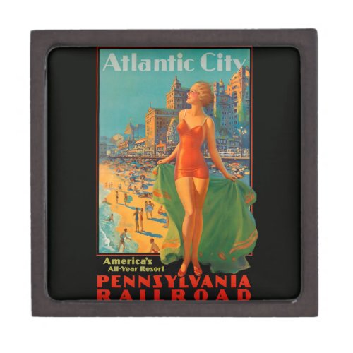 Atlantic City Beach Beauty Vintage Artwork Gift Box