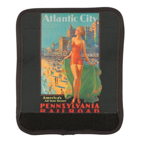Atlantic City Beach Beauty Vintage Artwork Luggage Handle Wrap