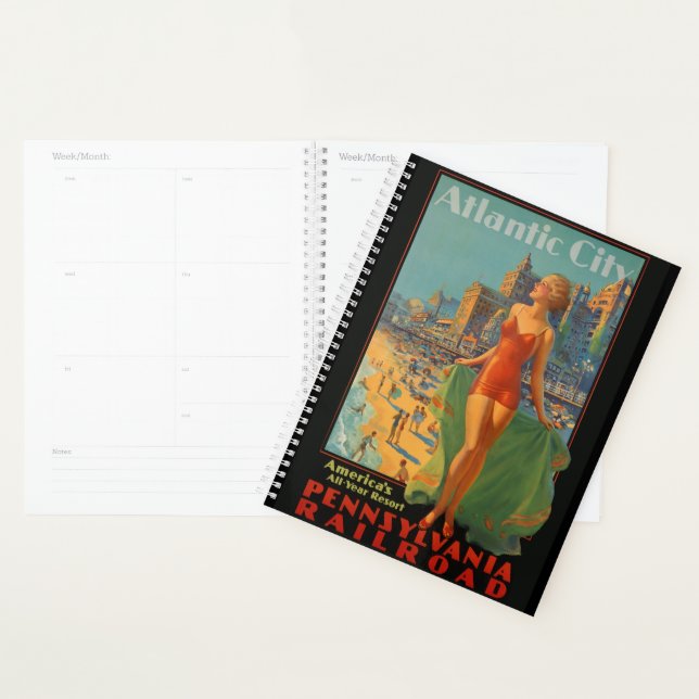 Atlantic City Beach Beauty Vintage Artwork Planner (Display)