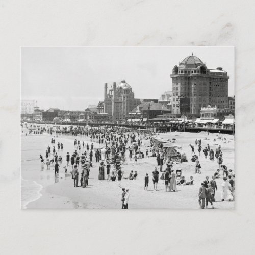 Atlantic City Beach  Boardwalk 1910 Postcard