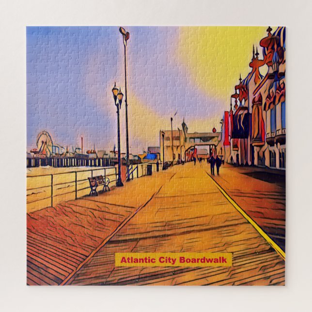 Atlantic City Beach Boardwalk Jigsaw Puzzle (Vertical)
