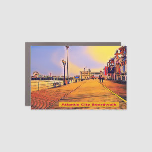 Atlantic City Beach Boardwalk Pop Art Car Magnet