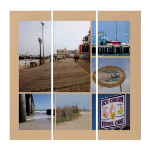 Atlantic City Beach Photo Collage Triptych