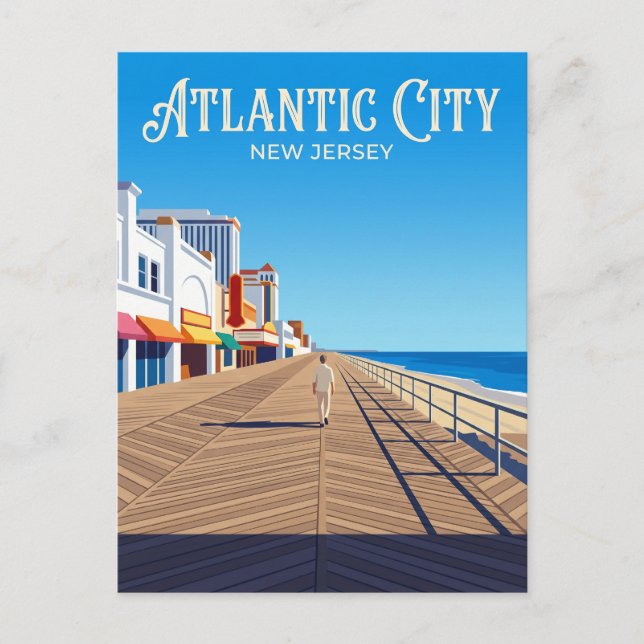 Atlantic City Boardwalk USA Postcard (Front)