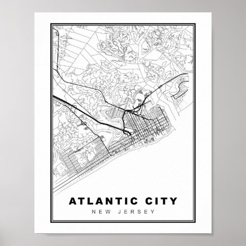 Atlantic City Map Poster