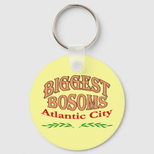 Atlantic City New Jersey Biggest Bosoms Keychain