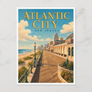 Atlantic City New Jersey Boardwalk GeoSaga Postcard