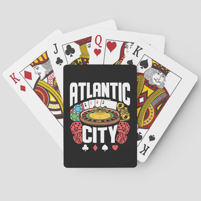 Atlantic City New Jersey Casino Gambling Poker Cards (Back)