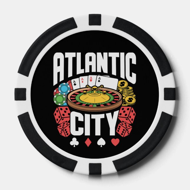 Atlantic City New Jersey Casino Gambling Poker Chips (Front)