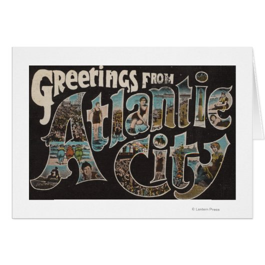 Atlantic City, New Jersey - Large Letter Scenes Cards (Front Horizontal)