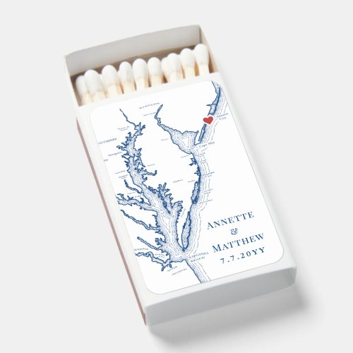 Atlantic City New Jersey Map Elegant Navy Wedding Matchboxes