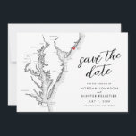 Atlantic City New Jersey Map Modern Wedding Save The Date<br><div class="desc">Announce your Atlantic City wedding in style with our modern black and white Jersey Shore Map Save the Date. Featuring a moveable red heart and a sleek design, this customizable card sets the tone for your special day on the Jersey Shore. Perfect for weddings at The Claridge Hotel, One Atlantic...</div>