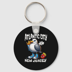 Atlantic City New Jersey Seagull French Fries Funn Keychain