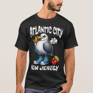 Atlantic City New Jersey Seagull French Fries Funn T-Shirt
