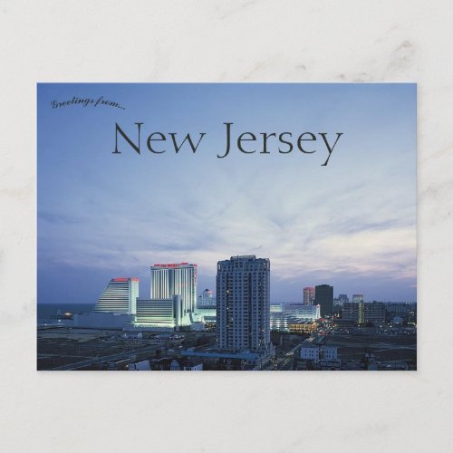 Atlantic City New Jersey Skyline Postcard