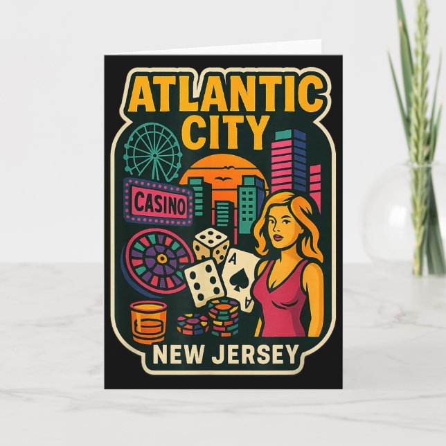 Atlantic City New Jersey Vacation Casino Gaming Ga Card (Front)