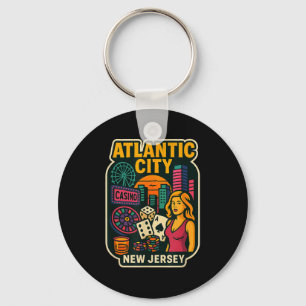 Atlantic City New Jersey Vacation Casino Gaming Ga Keychain