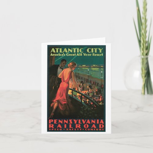 Atlantic City New Jersey Vintage Travel Card