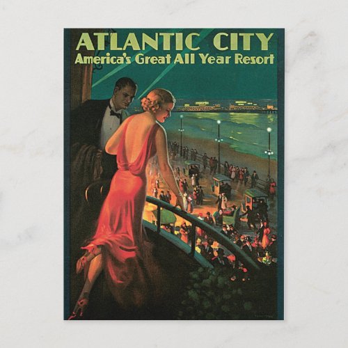 Atlantic City New Jersey Vintage Travel Postcard
