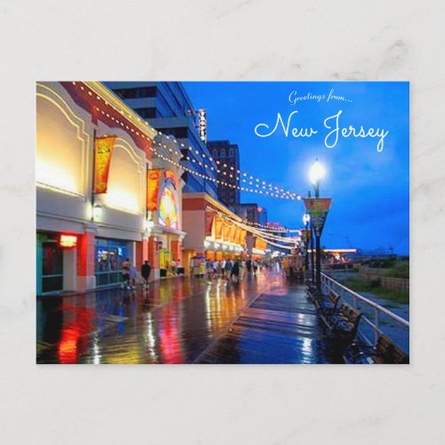 Atlantic City New Jersey Wet Boardwalk Postcard