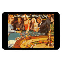 Atlantic City NJ, Gambling, Roulette, Retro  Postc