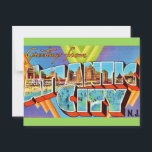 Atlantic City NJ Greetings Postcard<br><div class="desc">Wonderful vintage postcard greeting from iconic Atlantic City,  New Jersey repurposed!</div>