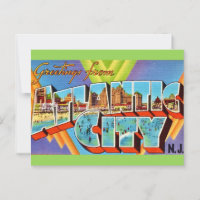 Atlantic City NJ Greetings Postcard
