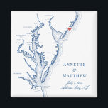 Atlantic City NJ Jersey Shore Map Wedding  Magnet<br><div class="desc">Quick and Easy ordering! These Atlantic City, New Jersey map magnets make great New Jersey beach wedding favors to include in your Atlantic City destination wedding welcome bags. Move the heart by clicking "Edit Using design tool" under "Personalize". Featuring a map of Chesapeake Bay with Artwork by Coastal Map Designs...</div>