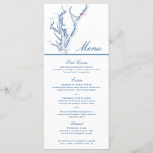 Atlantic City NJ Map Elegant Navy Blue Wedding Menu