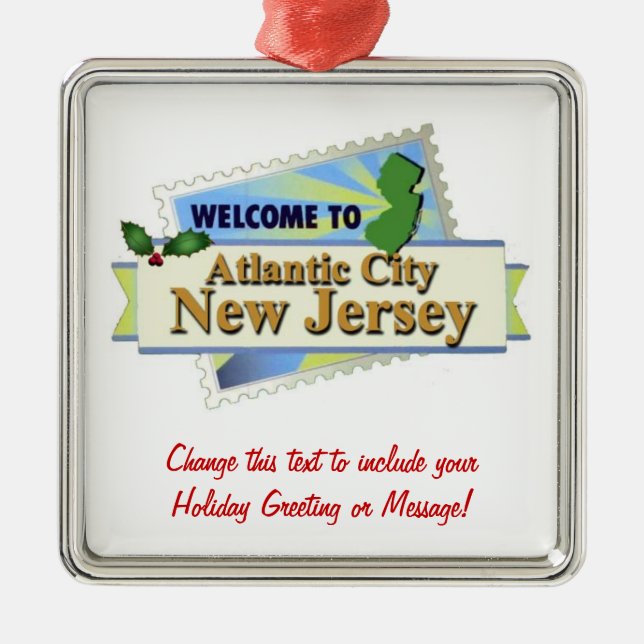 Atlantic City NJ Metal Ornament (Front)