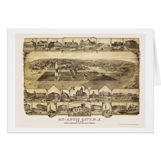 Atlantic City, NJ Panoramic Map - 1880 (Front Horizontal)