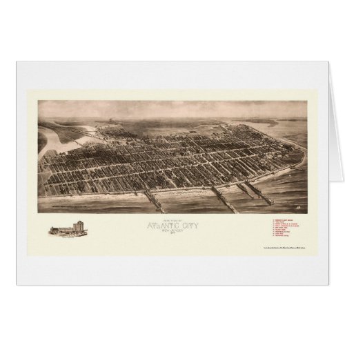 Atlantic City NJ Panoramic Map _ 1909