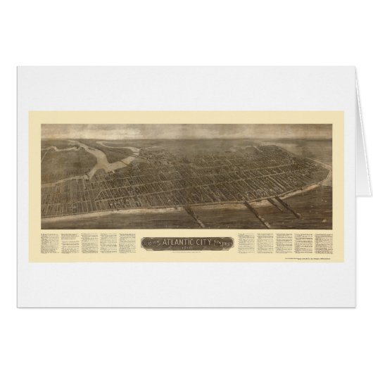 Atlantic City, NJ Panoramic Map - 1910 Cards (Front Horizontal)
