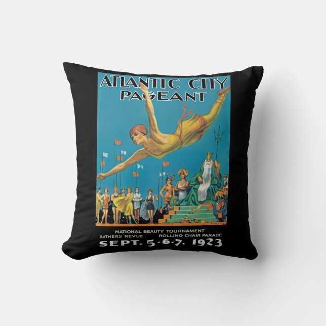 Atlantic City Pageant Throw Pillow (Front)