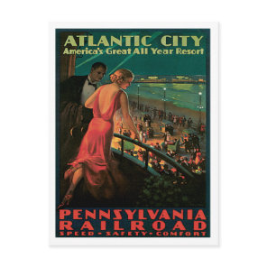 Atlantic City Pennsylvania Railroad Vintage Postcard
