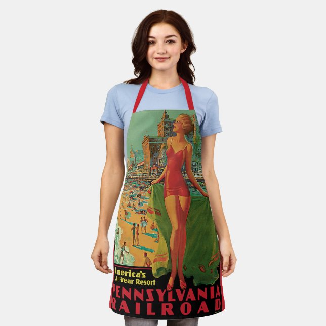 Atlantic City Resort, Pennsylvania Railroad Travel Apron (Worn)