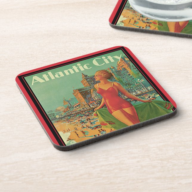 Atlantic City Resort, Pennsylvania Railroad Travel Beverage Coaster (Left Side)
