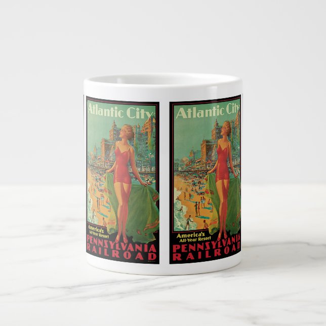 Atlantic City Resort, Pennsylvania Railroad Travel Giant Coffee Mug (Front)