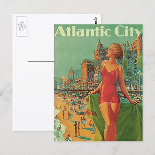 Atlantic City Resort, Pennsylvania Railroad Travel Postcard