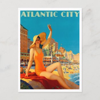 Atlantic City  Retro  1950s Pinup  Vintage Postcard by markomundo at Zazzle