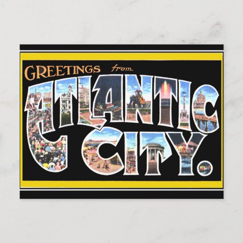 Atlantic city Vintage Postcard