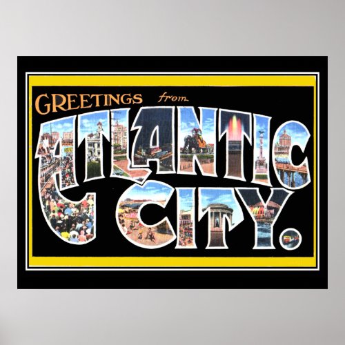 Atlantic City Vintage Poster