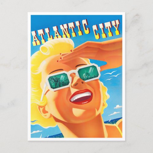 Atlantic City vintage travel postcard