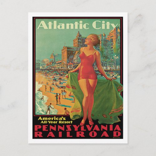 Atlantic City Vintage Travel Postcard